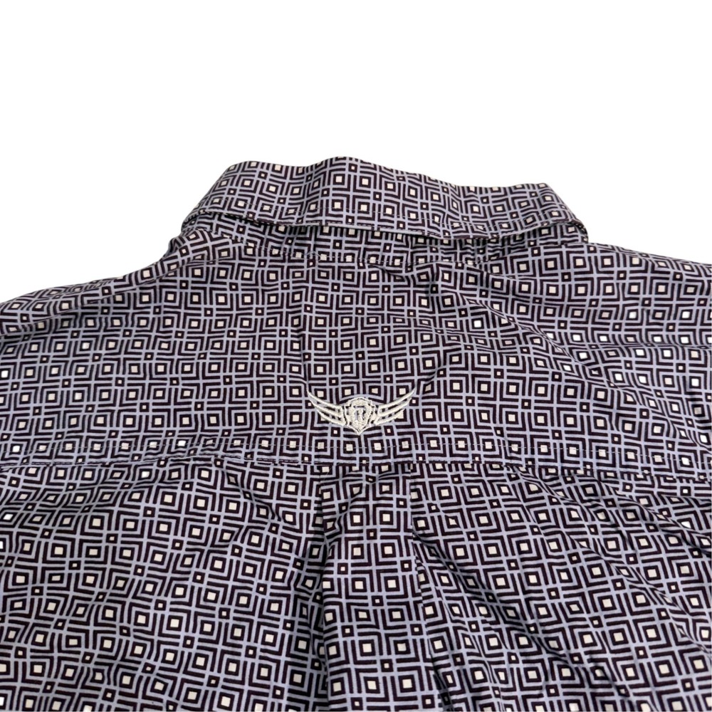 Ariat Relentless Mens Purple Geometric Stretch Performance Cowboy Shirt Large - Picture 4 of 8